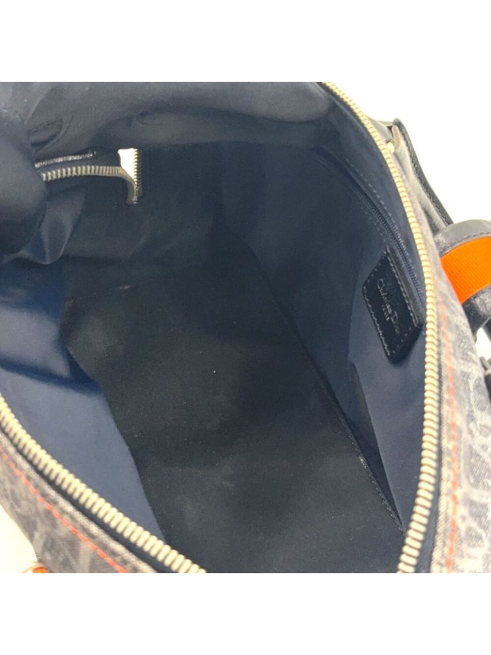 Dior Flight Line Trotter Leather Denim Gray Black Handbag Silver - Picture 11 of 15